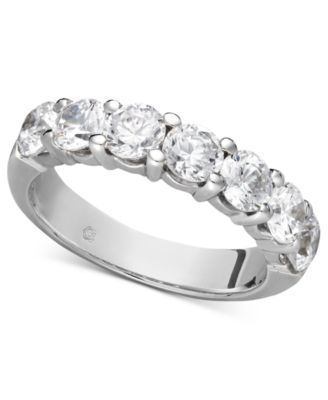Macy's - Certified Seven Diamond Station Band Ring in 14k White Gold (2 ct. t.w.)