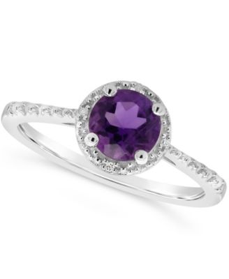 Macy's - White Topaz (1 ct. t.w.) and Diamond Accent Ring in Sterling Silver