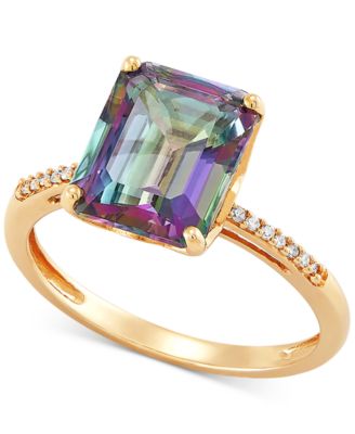 Macy's - Mystic Topaz (4 ct. t.w.) & Diamond (1/20 ct. t.w.) Ring in 14k Gold