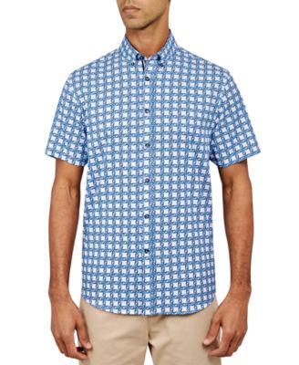 Society of Threads - Men's Classic-Fit Non-Iron Performance Stretch Allover Circle Button-Down Shirt