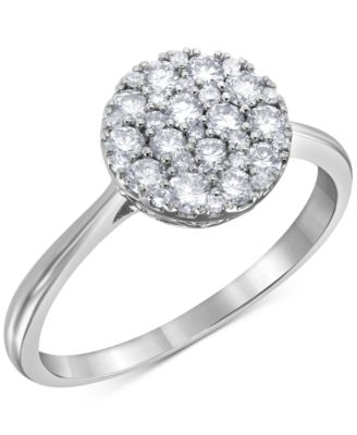 Macy's - Diamond Circle Cluster Ring (1/2 ct. t.w.) in 10k White Gold
