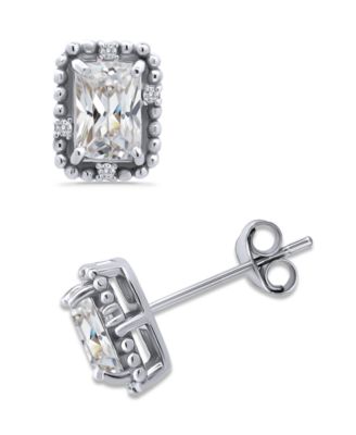 Giani Bernini - Cubic Zirconia Bead Frame Stud Earrings in 18k Gold-Plated Sterling Silver