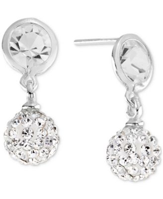 Macy's - Cubic Zirconia Ball Drop Earrings in Sterling Silver