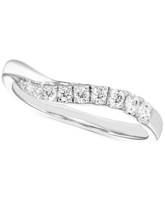 Macy's - Diamond Graduated Swirl Contour Band (1/4 ct. t.w.) in 14k White Gold
