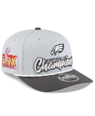 New Era - Big Boys and Girls  Gray/Charcoal Philadelphia Eagles Super Bowl LIX Champions Locker Room Trophy Collection 9SEVENTY Rope Adjustable Hat
