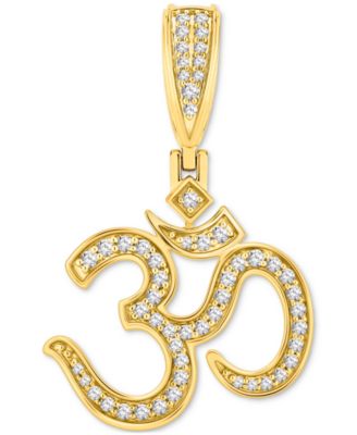 Macy's - Men's Diamond Polished Om Symbol Pendant (1/2 ct. t.w.) in 10k Gold