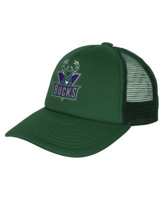 Mitchell & Ness - Big Boys and Girls Hunter Green Milwaukee Bucks Core Evergreen Trucker Adjustable Hat