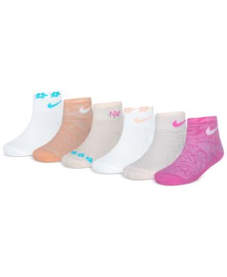 Nike - Little Girls Wild Flower Ankle Socks, 6 Pack