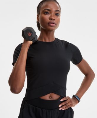 ID Ideology - Women's Overlap Cropped Crewneck T-Shirt