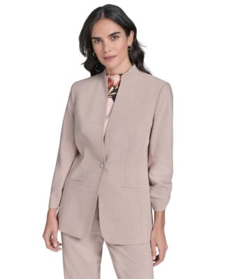 Calvin Klein - Petite 3/4-Sleeve One-Button Blazer