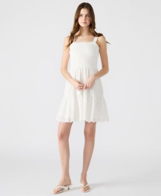 Steve Madden - Women's Embroidered Eyelet Smocked Dress