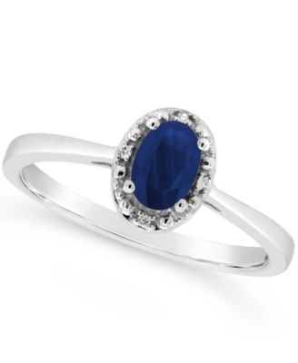 Macy's - Sapphire (5/8 ct. t.w.) and Diamond Accent Ring in Sterling Silver (Also in Ruby)