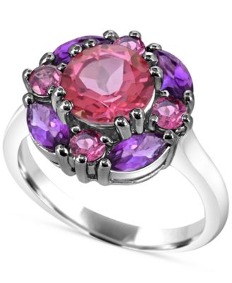 Macy's - Multi-Gemstone Cluster Ring (3-7/8 ct. t.w.) in Sterling Silver