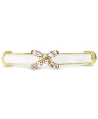Macy's - Cubic Zirconia & Enamel X Band in 14k Gold-Plated Sterling Silver