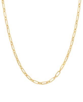 Italian Gold - Children's Paperclip Link 13" Chain Necklace in 14k Gold