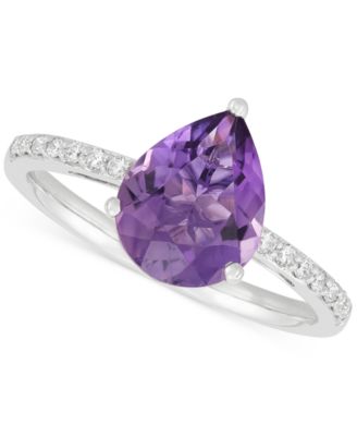 Macy's - Amethyst (2-3/4 ct. t.w.) & Diamond (1/10 ct. t.w.) Ring in 14k White Gold