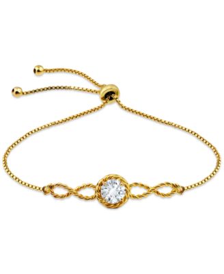 Giani Bernini - Round Cubic Zirconia Infinity Link Bolo Bracelet (1-1/4 ct. t.w.) in 18k Gold Over Sterling Silver