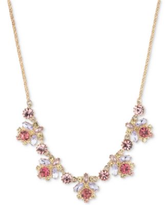Marchesa - Gold-Tone Crystal & Stone Statement Necklace, 16"  + 3" extender