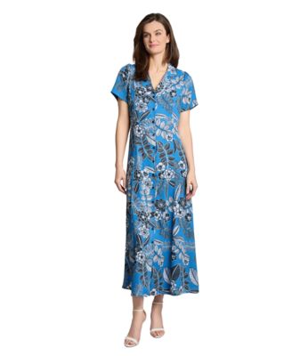 Jones New York - Women's Printed Collared Button-Front Dress
