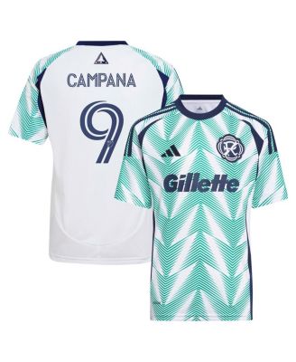 adidas - Big Boys and Girls Leonardo Campana White New England Revolution 2025 Eastern White Pine x Flag of New England Replica Player Jersey