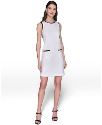 KARL LAGERFELD PARIS - Women's Sleeveless Tweed Shift Dress