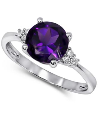 Macy's - London Blue Topaz (2-1/4 ct. t.w.) & Diamond (1/20 ct. t.w.) Ring in 14k White Gold (Also in Amethyst & Rhodolite Garnet)
