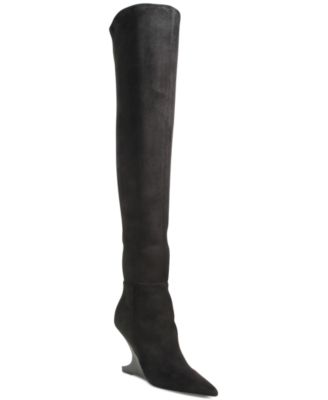 AAJ By Aminah - Women's Indigo Over-The-Knee Dress Boots