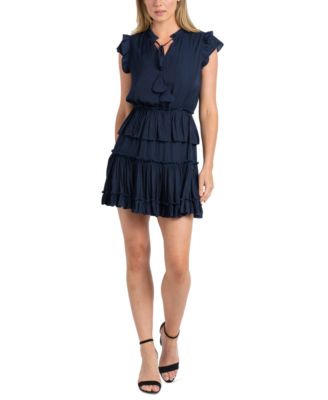 Sam Edelman - Women's Ruffled Tie-Neck Tiered Dress