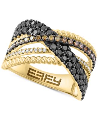EFFY Collection - Multicolor Diamond Crossover Statement Ring (1 ct. t.w.) in 14k Gold