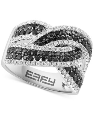 EFFY Collection - Black & White Diamond Knot Ring (2-1/3 ct. t.w.) in 14k White Gold