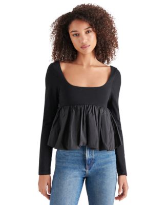 Steve Madden - Women's Avielle Long-Sleeve Peplum Top