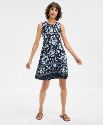 Style & Co - Petite Printed Sleeveless Flip Flop Dress