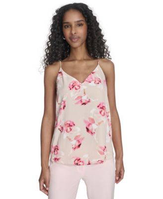 Calvin Klein - Women's Printed V-Neck Sleeveless Top