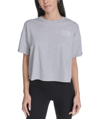 Calvin Klein - Women's Cotton Triple-Logo T-Shirt