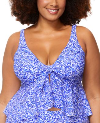 Raisins Curve - Trendy Plus Size Topanga Ruffle-Trim Bikini Top