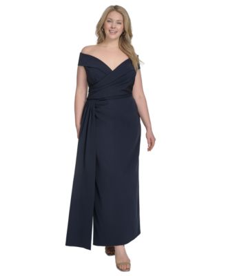 Eliza J - Plus Size Off-The-Shoulder Sweetheart Side-Split Gown
