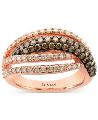 Le Vian - Chocolate Diamond & Nude Diamond Openwork Crossover Ring (1-1/3 ct. t.w.) in 14k Rose Gold