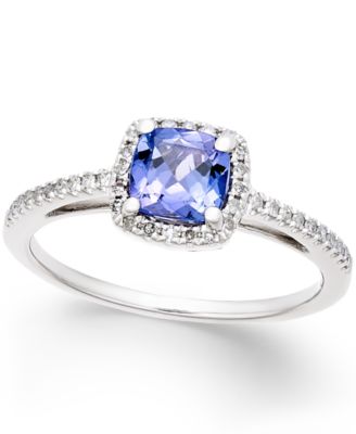 Macy's - Tanzanite (5/8 ct. t.w.) and Diamond (1/8 ct. t.w.) Ring in 14k White Gold
