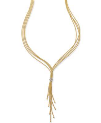 Macy's - Diamond Tassel Lariat Necklace (1/4 ct. t.w.) in 14k Gold-Plated Sterling Silver