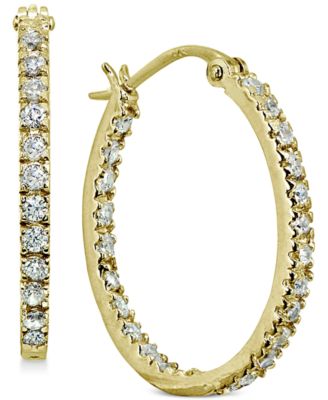 Giani Bernini - Cubic Zirconia In & Out Oval Hoop Earrings in 18k Gold-Plated Sterling Silver