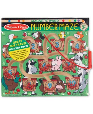 Melissa and Doug - Melissa & Doug Magnetic Wand Number Maze Wooden Puzzle Activity