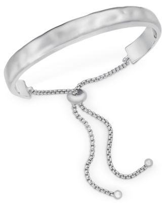 Style & Co - Silver-Tone Hammered Slider Bracelet