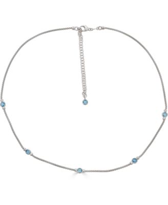 Macy's - Swiss Blue Topaz Popcorn Link Statement Necklace (1-3/4 ct. t.w.) in Sterling Silver, 18" + 2" extender