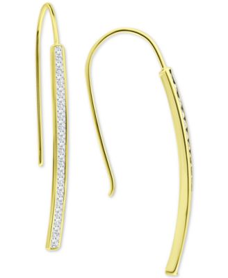 Giani Bernini - Cubic Zirconia Vertical Bar Threader Earrings