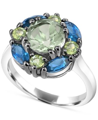 Macy's - Multi-Gemstone Cluster Ring (3-5/8 ct. t.w.) in Sterling Silver