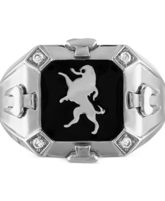 Bulova - Men's Crest of Bohemia Diamond (1/20 ct. t.w.) Ring in Sterling Silver