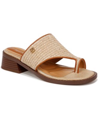 Franco Sarto - Women's Sia Toe Loop Block Heel Slide Dress Sandals