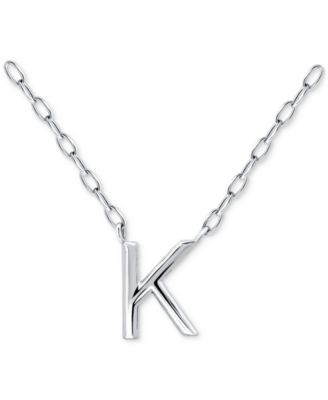 Giani Bernini - Initial K Pendant Necklace in Sterling Silver, 16" + 2" extender