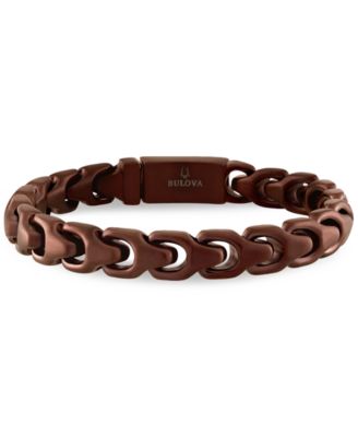 Bulova - Brown-Tone Stainless Steel Link Bracelet
