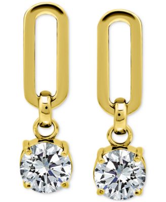 Giani Bernini - Cubic Zirconia Oval Drop Earrings in 18k Gold-Plated Sterling Silver